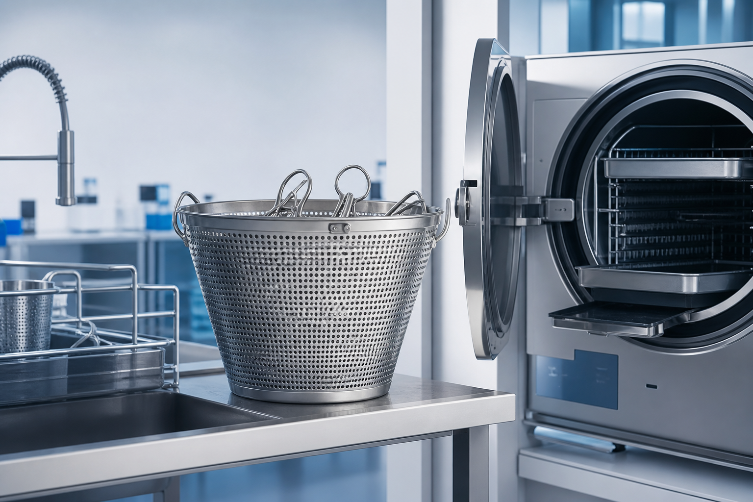Konik Yıkama ve Sterilizasyon Sepeti