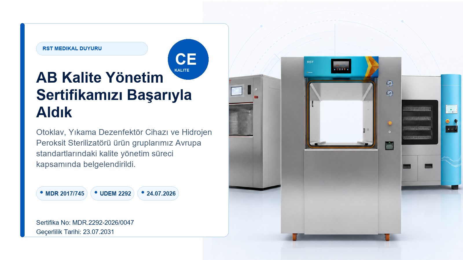 AB Kalite Yönetim Sertifikamızı Başarıyla Aldık