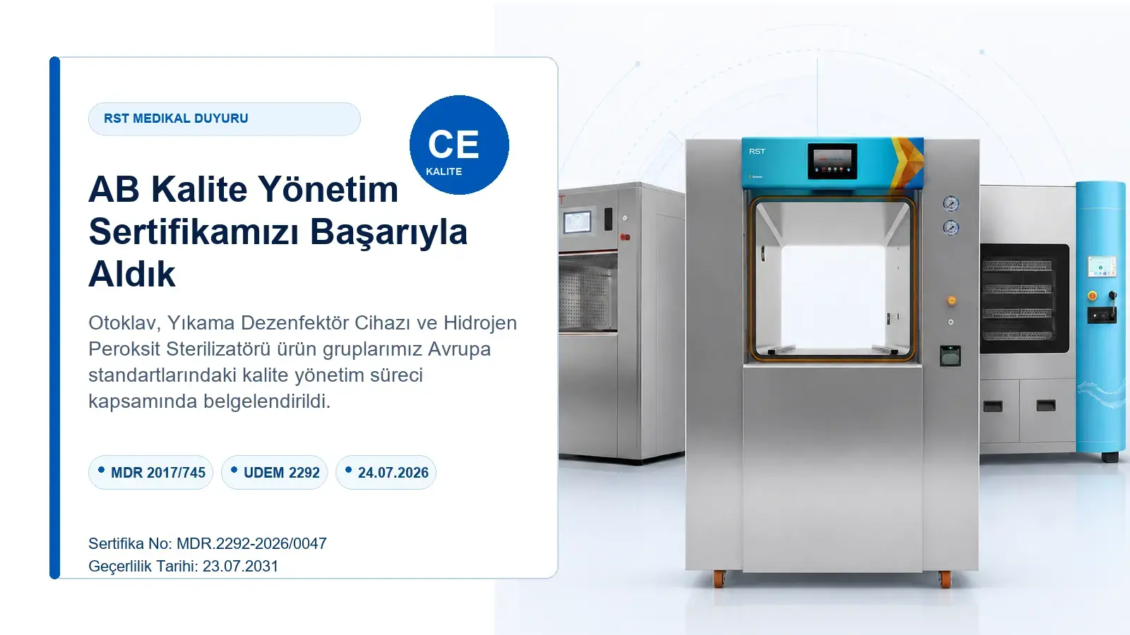 AB Kalite Yönetim Sertifikamızı Başarıyla Aldık